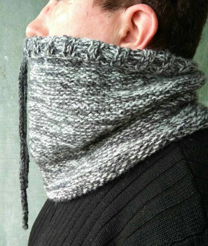 Neck warmer for men Wool chunky snood scarf Grey cowl neck Etsy