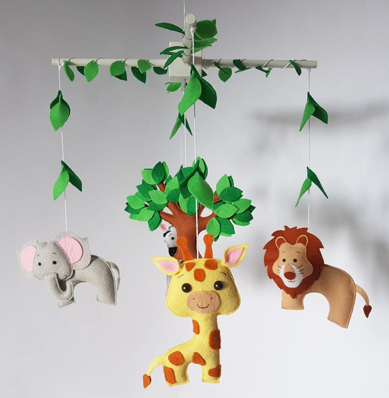 Safari Animals Baby Mobile Baby Mobile Jungle Elephant Etsy