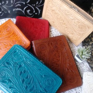 LEATHER Folder, Organizer. TRADITIONAL Design with Zipper. Handmade. image 9