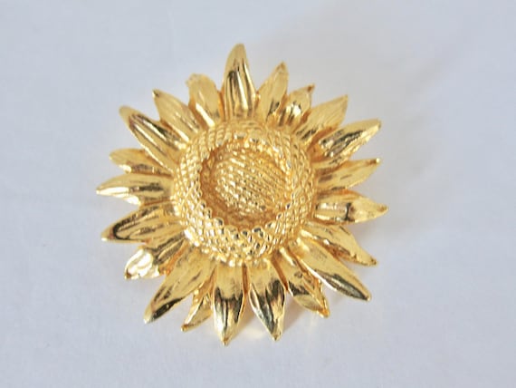 Broche Ancienne En Plaqué Or Et Marcassite Signée GL - Style Art Déco Fleurs Feuillage, Occasion Patinée