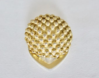 Robert Goossens 1980, circular scarf ring in pearled gold metal. Unsigned prototype.