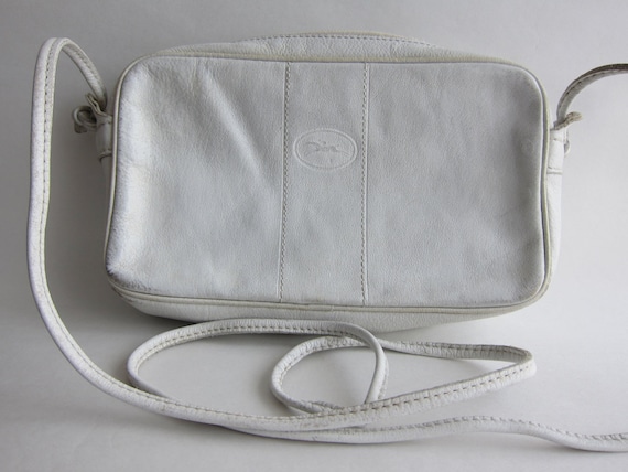 longchamp white leather bag