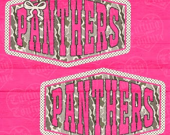 Coquette Camo Panthers Png, Panthers Sublimation Design, Panthers Mascot Png, Panthers DTG, Panthers DTF, Printable Design, Digital Download
