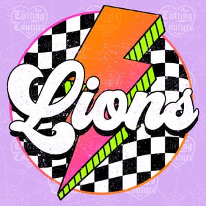 Leones (Png), Cuadros (Png), Sublimación de Leones Retro, Día del Juego (Png), Camiseta de los Leones, Mascota de los Leones (Png), Leones Neón (Png), DTF, DTG #420