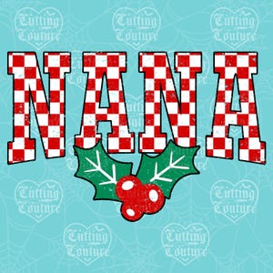 Christmas Nana Png, Retro Christmas Png, Christmas Sublimation Design, Checkered Png, Christmas Shirt Png, Holiday Png, Dtf, Dtg #116
