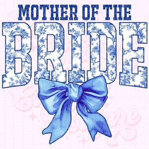 Madre della sposa Png, Tela blu Png, Floreale Png, Chinoiserie Png, DTG, DTF, Madre della sposa Design a sublimazione, Bachelorette Png #5
