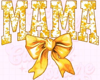 Mamá Png, Toile Amarillo Mamá Png, Mamá Floral Png, Chinoiserie Png, DTG, DTF, Diseño de Sublimación de Mamá, Mamá Camisa Png, Coqueta Mamá Png #1