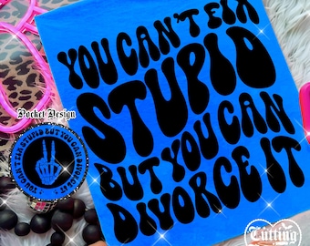 You Can't Fix Stupid But You Can Divorce It Png, Funny Divorce Png, Sarcasm Png, Snarky Png, Retro Png, Funny Png, Front Pocket Design #57