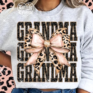Oma Png, Glitzer Leopard Png, Kokette Oma Png, Trendige Oma Png, Leopard Bogen Png, Oma Sublimation, Oma Shirt Png #58