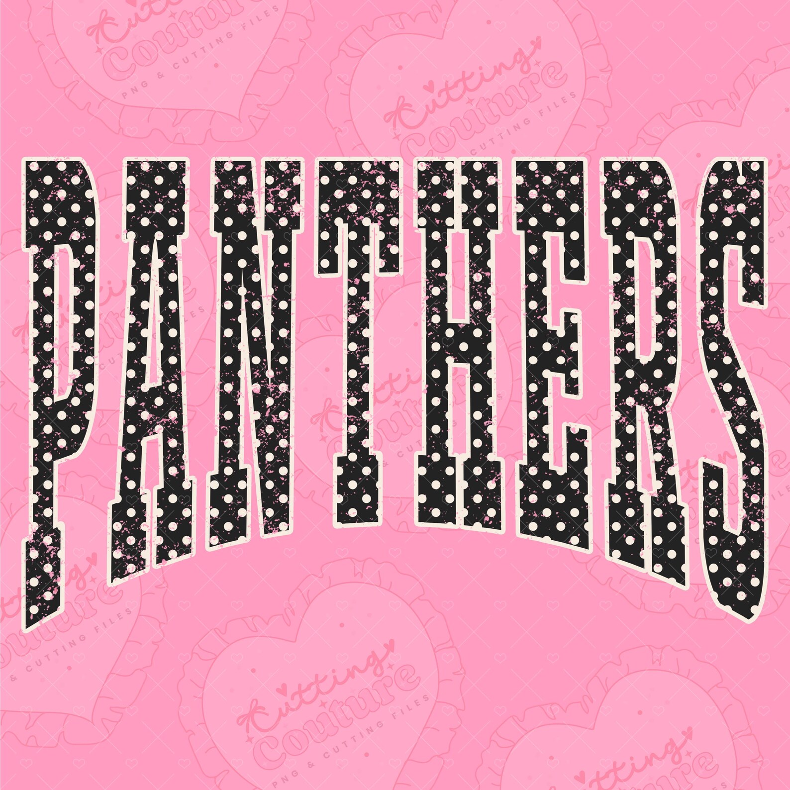 Polka Dot Varsity Panthers Png, Game Day Png, Sublimation Design ...