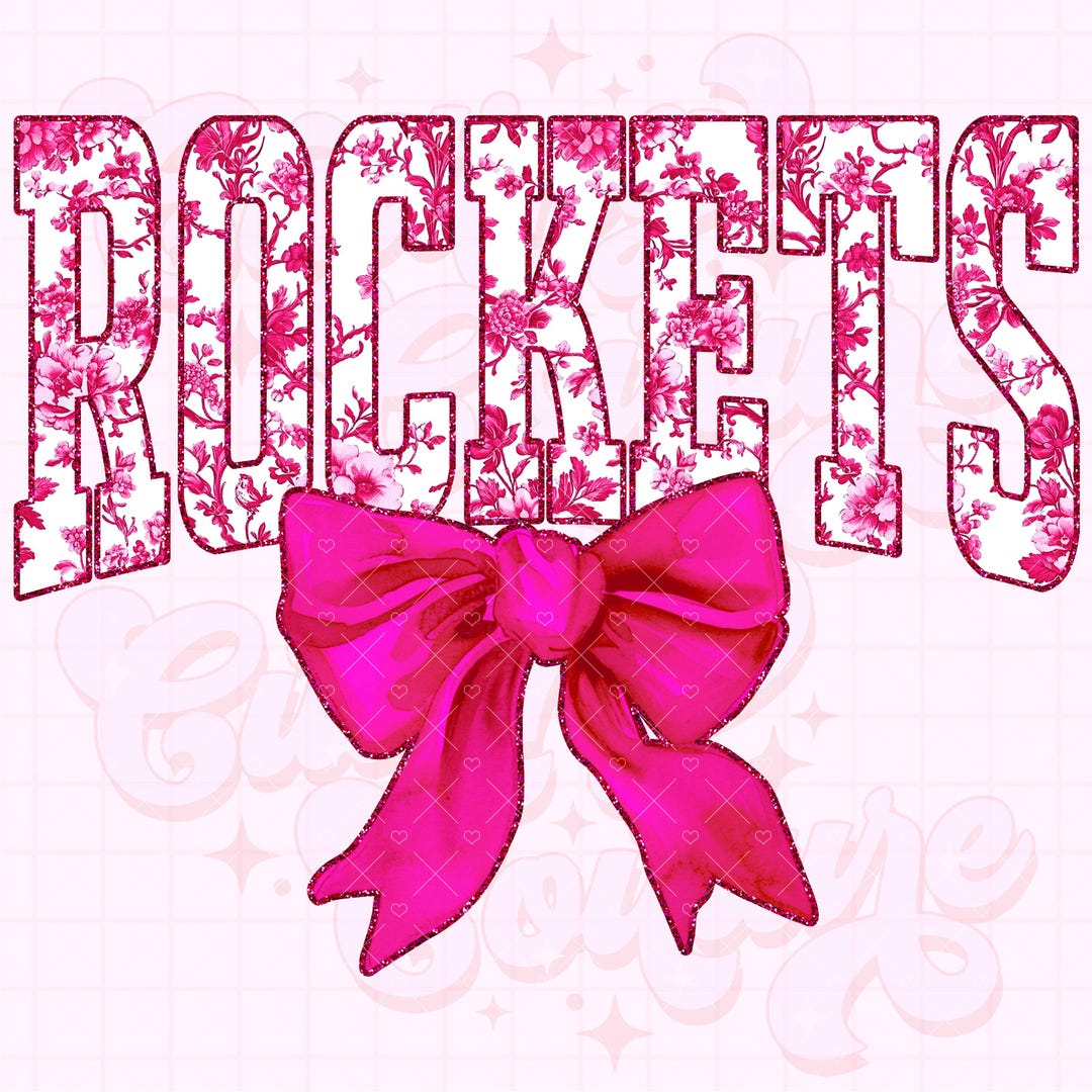 Pink Rocket Sign Rockets Png, Pink Toile Png, Rockets Sublimation, Game Day Png, Rockets ...