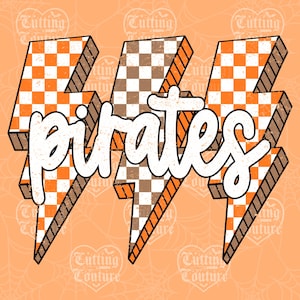 Fall Pirates Png, Lightning Checkered Pirates Png, Retro Fall Png, Pirates Mascot Png, Pirates Thanksgiving Shirt Png, DTG, DTF #68