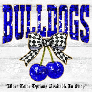 Bulldogs Png, Cherry Sequin Png, Coquette Bulldogs Sublimation, Bulldogs Shirt Png, Preppy Bulldogs Mascot Png, Blue Bulldogs Png #314