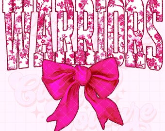 Warriors Png, Pink Toile Png, Warriors Sublimation, Game Day Png, Warriors Shirt Png, DTF, DTG, Warriors Mascot Png, Pink Warriors Png #18