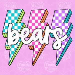 Beren png, geruite png, retro beren sublimatie, Game Day png, berenshirt, berenmascotte png, neonberen png, DTF, DTG #350