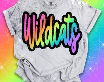 Retro Wildcats Png, Wildcats Sublimation Design, Game Day Png, Wildcats Shirt, Neon Wildcats Mascot Png, Wildcat Pride Png, DTF, DTG #656