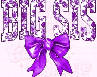 Big Sister Png, Purple Toile Png, Floral Png, Chinoiserie Png, DTG DTF, Big Sister Sublimation Design, Big Sister Shirt Png, Big Sis Png #22