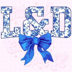 L & D Png, Blaues Toile-Labor Png, Blumen Png, Chinoiserie Png, DTG, DTF, Sublimationsdesign, Arbeits- und Lieferungshemd Png, Kokette Png # 16