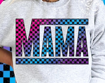 Karierte Mama Png, Retro Mama Png, Regenbogen Mama Png, Mama Png, Retro Mama Png, Retro karierte Mama Png, Mama DTF, Mama DTG #19