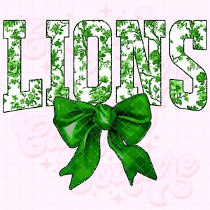 Lions Png, Green Toile Png, Lions Sublimation Design, Game Day Png, Lions Shirt Png, DTF, DTG, Lions Mascot Png, Green Lions Png #23