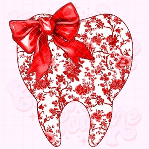Dente Png, Dente Toile Vermelho Png, Chinoiserie Png, Coquette Png, Floral Png, Dentista Png, Higienista Png, Dental Png, Assistente Odontológico Png #22
