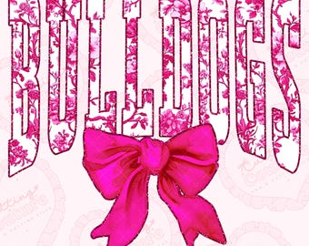 Bulldogs Png, Pink Toile Png, Bulldogs Sublimation, Game Day Png, Bulldogs Shirt Png, DTF, DTG, Bulldogs Mascot Png, Pink Bulldogs Png #1