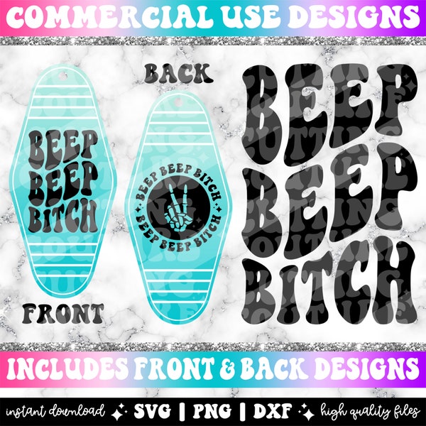 Beep Beep Bitch Png, Motel Keychain Svg, Hotel Keychain Png Cutting File, Funny Png Design, Adult Humor Png, Funny Quote Svg