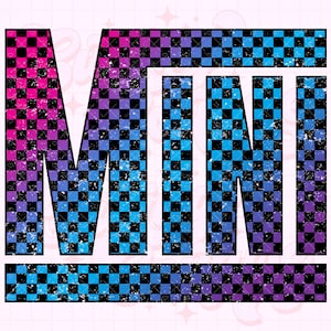 Rainbow Checkered Mini Png, Retro Mini Png, Rainbow Mini Png, Retro Mini Png, Retro Checkered Mini Shirt Png, Mini DTF, Mini DTG #24