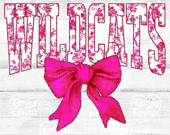 Wildcats Png, Pink Toile Png, Wildcats Sublimation, Game Day Png, Wildcats Shirt Png, DTF, DTG, Wildcats Mascot Png, Pink Wildcats Png #11