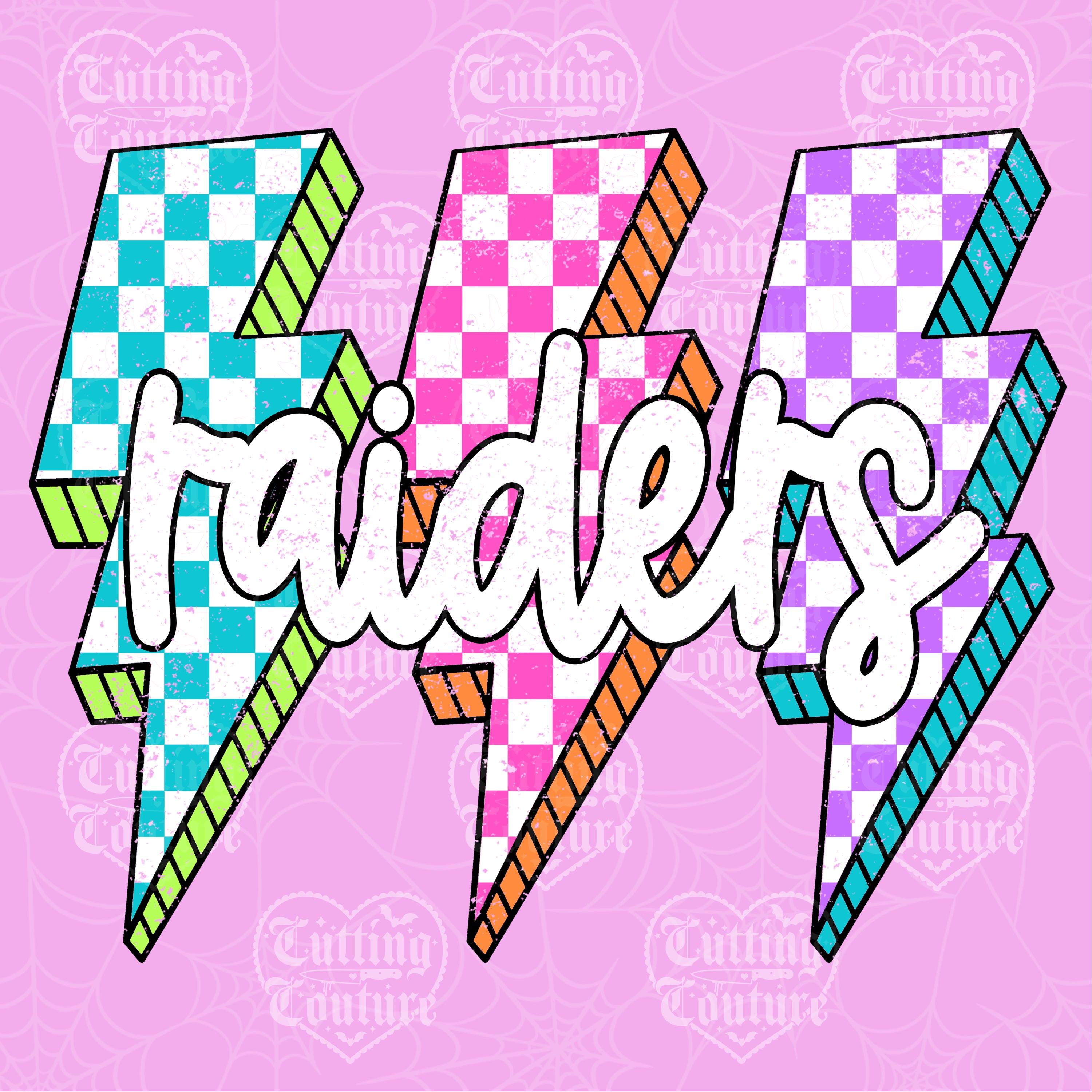 Raiders Png, Checkered Png, Retro Raiders Sublimation, Game Day Png, Raiders Shirt, Raiders Mascot Png, Neon Raiders Png, DTF, DTG #345
