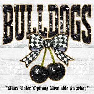 Bulldogs Png, Cherry Sequin Png, Coquette Bulldogs Sublimation, Bulldogs Shirt Png, Preppy Bulldogs Mascot Png, Black Bulldogs Png #314