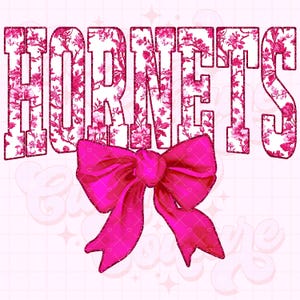 Hornets Png, Pink Toile Png, Hornets Sublimation, Game Day Png, Hornets Shirt Png, DTF, DTG, Hornets Mascot Png, Pink Hornets Png #31