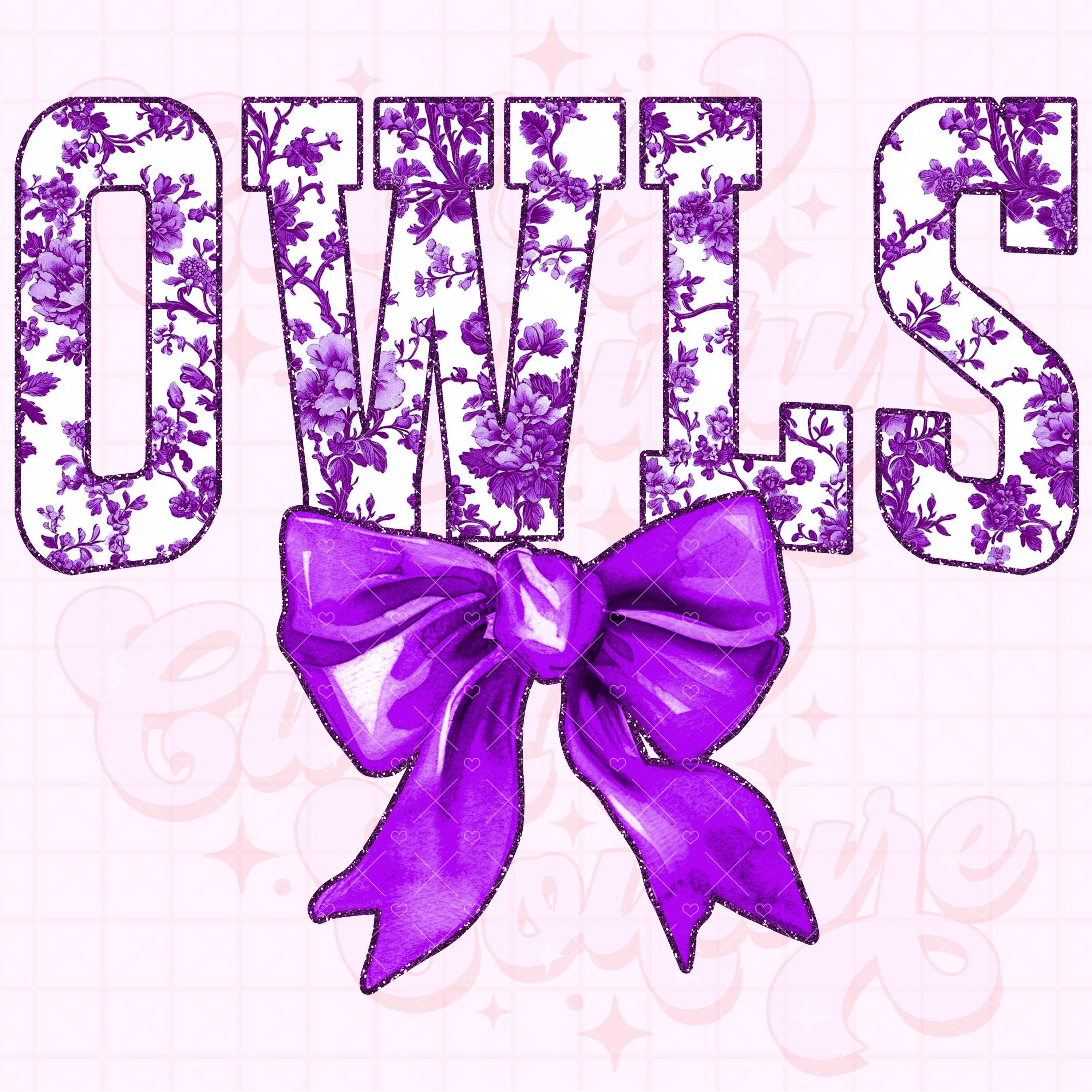 Owls Png, Purple Toile Png, Owls Sublimation, Game Day Png, Owls Shirt Png, DTF, DTG, Owls Mascot Pn