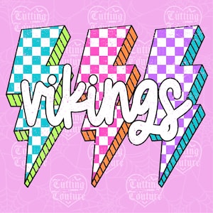 Vikingos (Png), Cuadros (Png), Sublimación retro de Vikingos, Día del juego (Png), Camiseta de Vikingos, Mascota de Vikingos (Png), Vikingos neón (Png), DTF, DTG #344