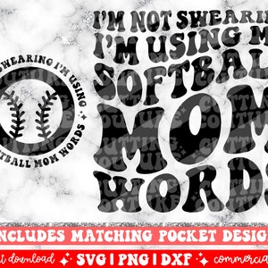 Ich schwöre nicht, dass ich meine Softball-Mama-Worte Png, Softball-Mama-Svg, Softball-Mama Png, Softball-Svg, Softball-Png, Sport-Svg verwende