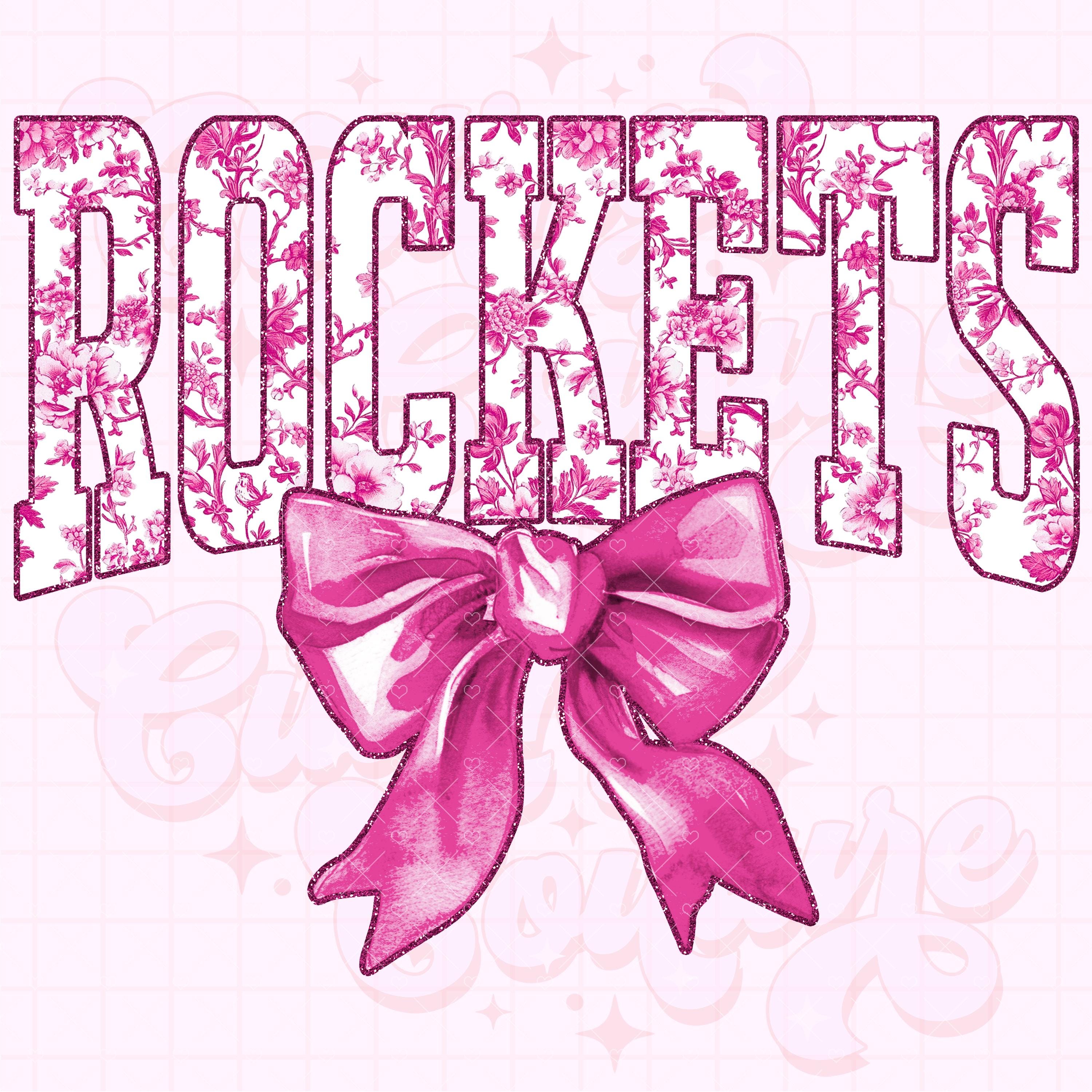 Pink Rocket Sign Rockets Png, Pink Toile Png, Rockets Sublimation, Game Day Png, Rockets ...