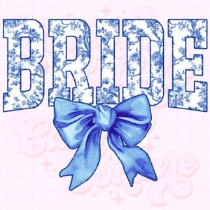 Bruid png, blauwe toile png, bloemen png, chinoiserie png, DTG, DTF, bruidsublimatieontwerp, vrijgezellenfeest png, chinoiseriebruid png #1