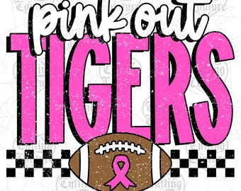 Pink Out Tigers Png, Football Pink Out Png, Breast Cancer Awareness Png, Tigers Pink Out Shirt Png, Retro Png, Tigers Football Png #10