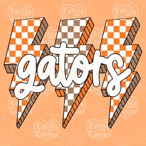 Fall Gators Png, Lightning Checkered Gators Png, Retro Fall Png, Gators Mascot Png, Gators Thanksgiving Shirt Png, DTG, DTF #171