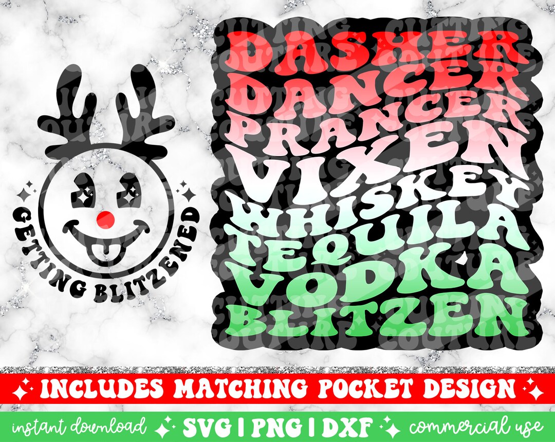 Dasher Dancer Prancer Vixen Whiskey Tequila Vodka Blitzen Png - Etsy