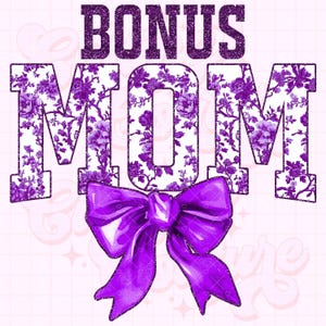 Bonusmoeder png, paarse toile png, bloemen png, chinoiserie png, DTG, DTF, bonusmoedersublimatieontwerp, bonusmoedershirt png, coquette png #20