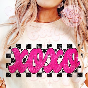 Retro a cuadros XOXO Png, Retro San Valentín Png, Retro San Valentín Png, Diseño de camiseta de San Valentín, Diseño de sublimación de San Valentín, Amante Png #9