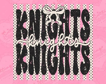 Polka Dot Preppy Stripes Knights Png, Sublimation Design, Game Day Png, Knights Mascot Png, Printable Design, Digital Download, DTF, DTG