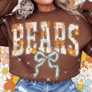 Bears Png, Floral Png, Spring Png, Bears Mascot Png, Bears Sublimation Design, Game Day Png, Bears Shirt, DTG, DTF #720