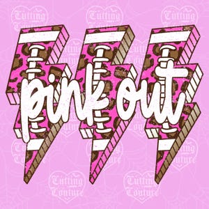 Pink Out Png, Leopard Lightning Bolt Png, Football Pink Out Png, Breast Cancer Awareness Png, Football Pink Out Shirt Png, Retro Png #4