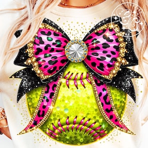 Glitter Softball Png, Sequin Softball Png, Sparkly Softball Png, Leopard Softball Png, Sublimação de Softball, Softball Feminino Png #299