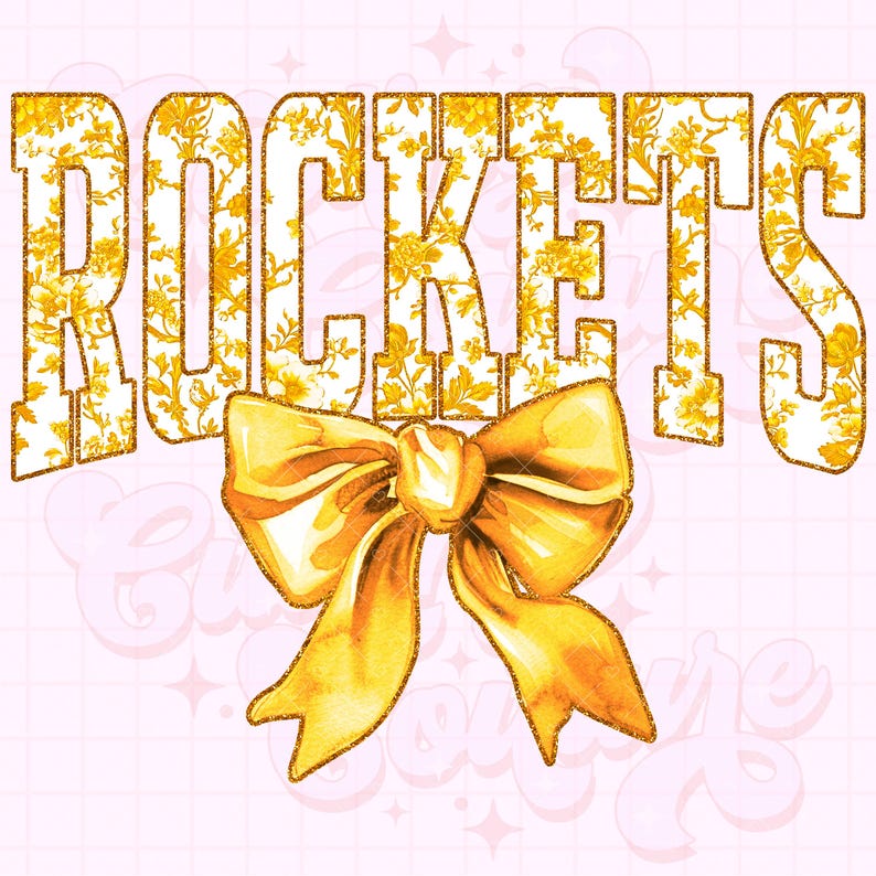 Rockets Png, Yellow Gold Toile Png, Rockets Sublimation, Game Day Png ...