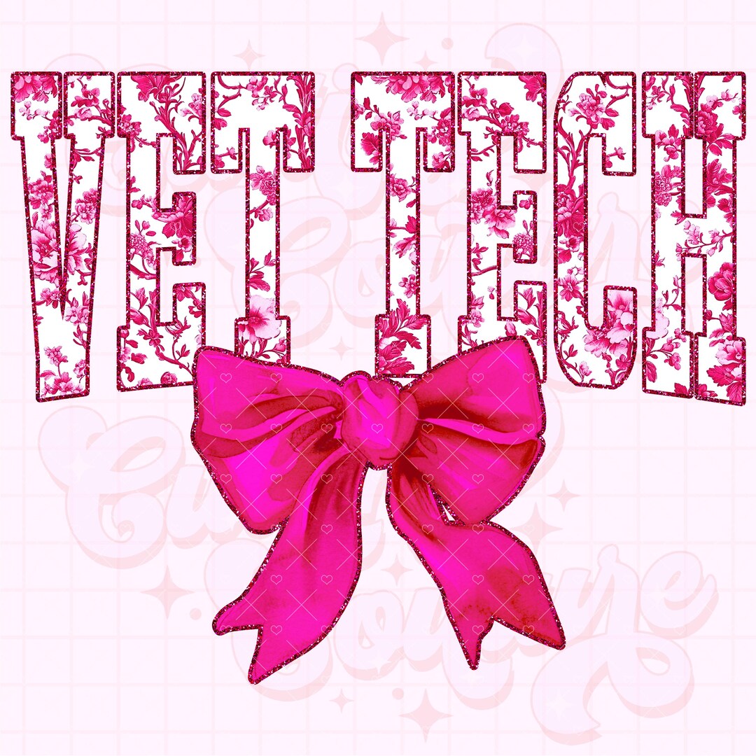 Vet Tech Png, Pink Toile Png, Floral Png, Chinoiserie Png, Vet Tech ...