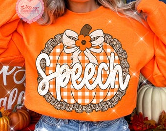 Pumpkin Speech Png, Fall Png, Thanksgiving Png, Gingham Png, Leopard Png, SLP Png, SLPA Png, Printable Design, Digital Download, Dtf, Dtg