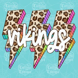 Vikings Png, Leopard Png, Retro Vikings Sublimation, Game Day Png, Vikings Shirt, Vikings Mascot Png, Neon Vikings Png, DTF, DTG #511